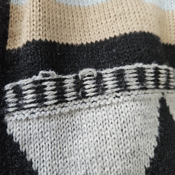 Steve Edwards Striped Aztec Long Line Cardigan Sweater Sz Small - Picture 5 of 9
